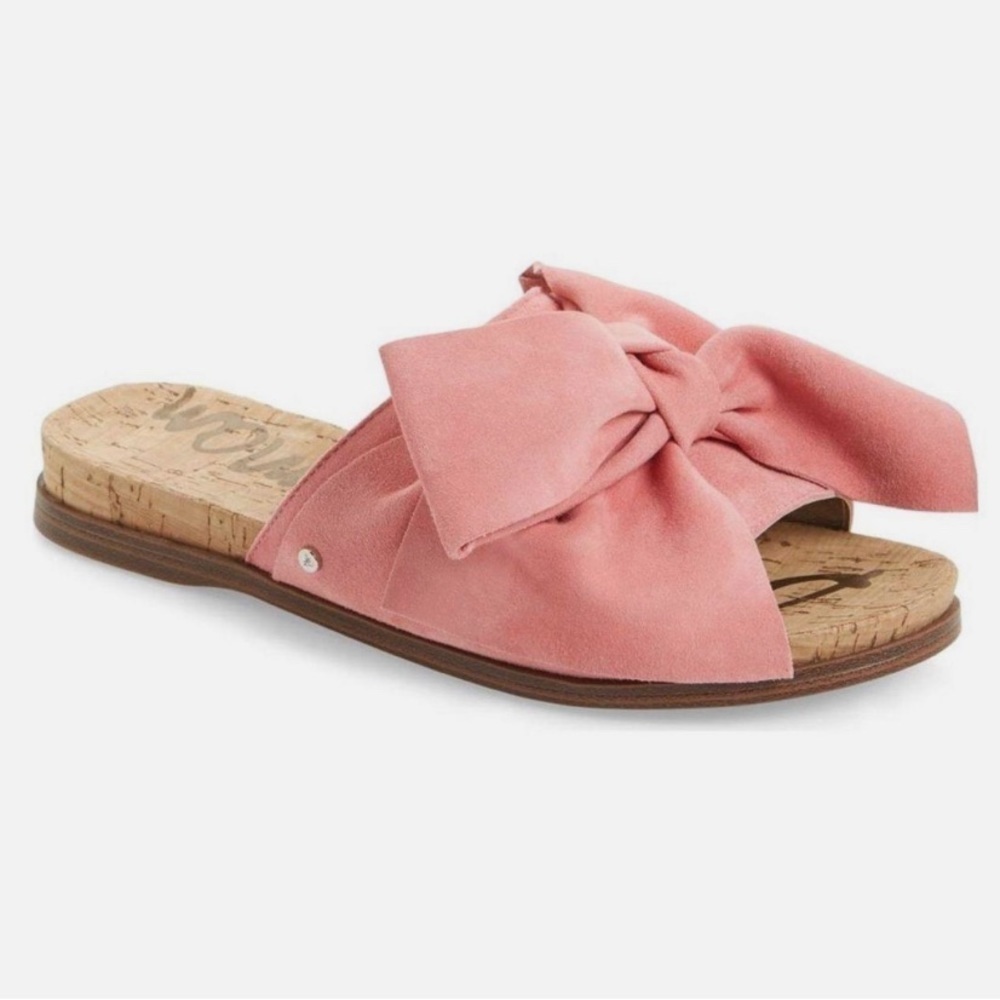 Sam Edelman Henna Pink Bow Slide Sandals Size 7